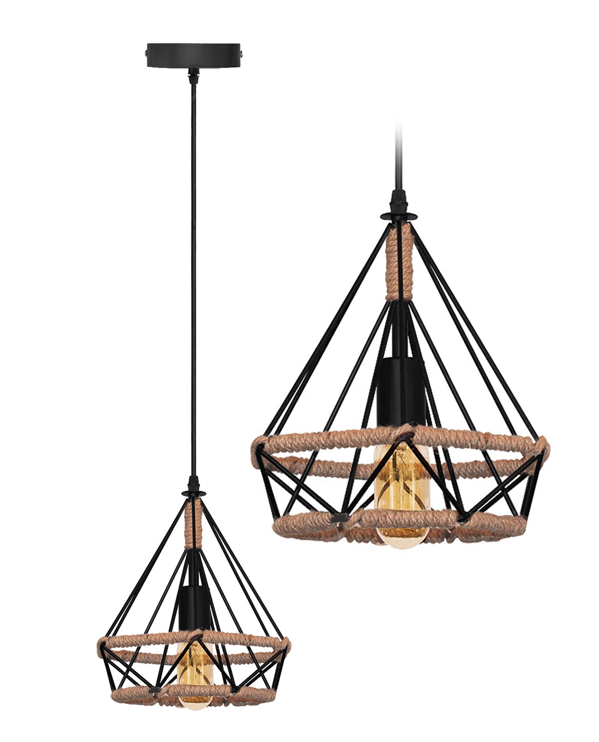 Lampa Sufitowa Toolight App678-1Cp Loft Boho Czarny