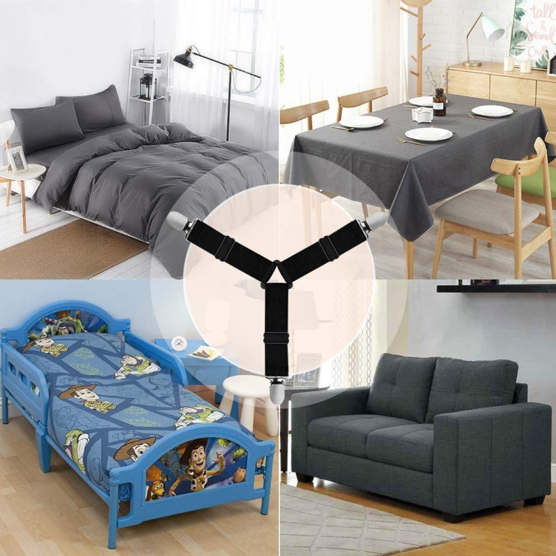 4 pièces Tendeurs de draps - Clips de draps - Jeu de tendeurs de draps - Tendeurs de couette - Clips de drap-housse - Clips de couette - 6