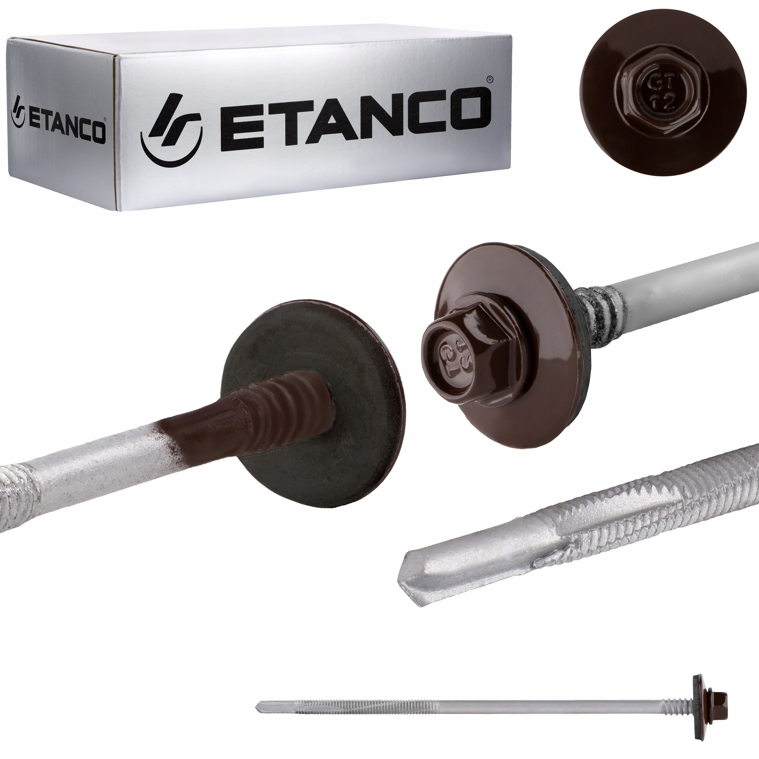 Wkręty do płyt warstwowych Etanco GTR12 SP 5,5/6,3x150 mm RAL 8017 100szt