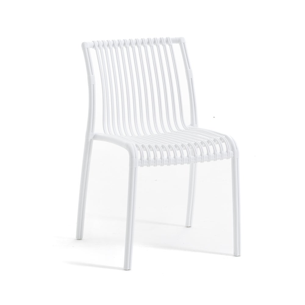 Lot de 4 Chaise de jardin sans coussin Olimpia en Polypropylène Blanc - 3