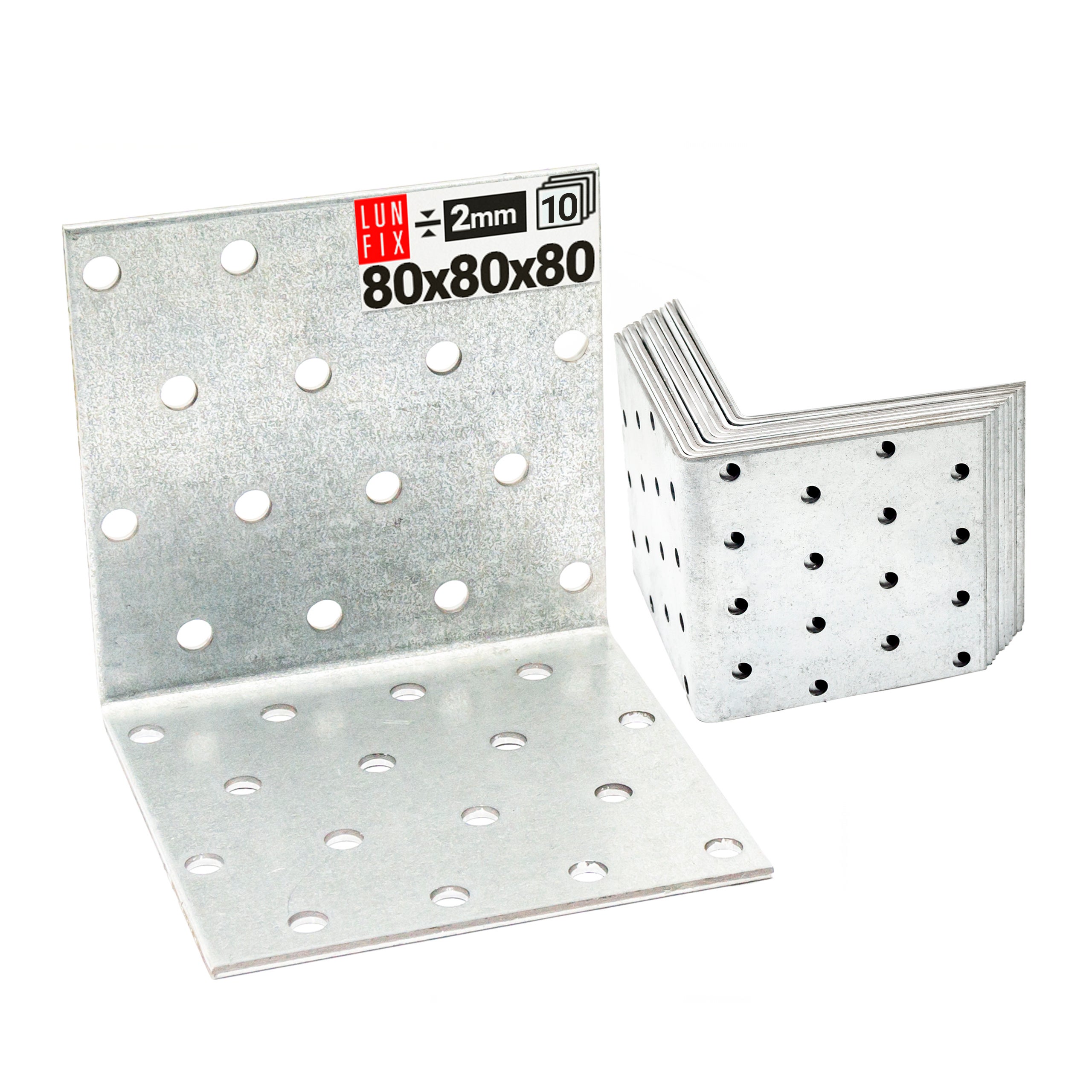 Kątownik montażowy 80x80x80x2 10szt.