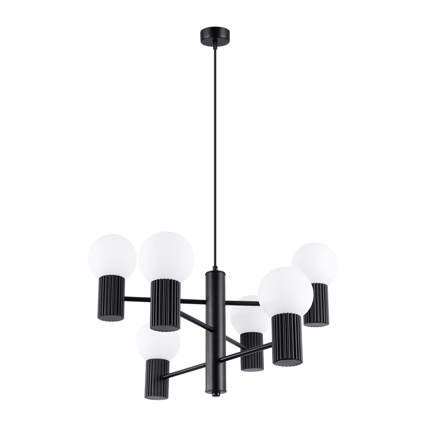 Lampa wisząca HALO czarna 6 x G9 x 8W wym:230x64x64cm Sollux Lighting