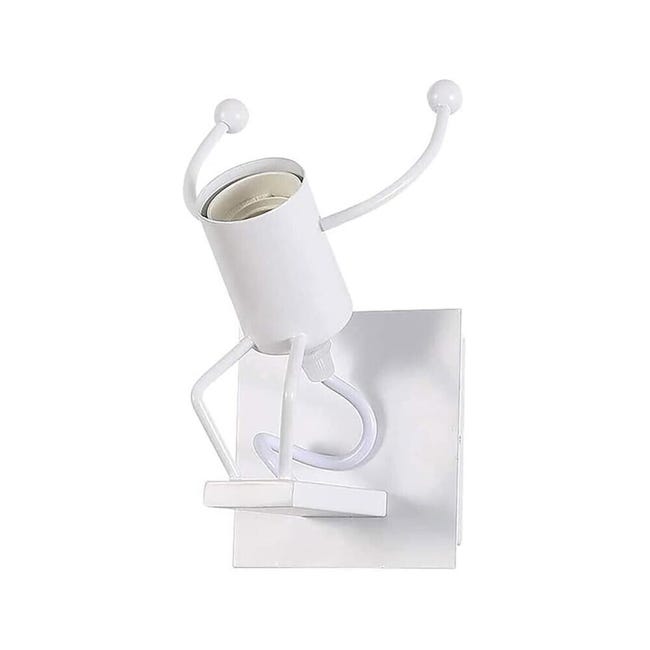 Applique A Parete Attacco E27 Lampada Da Parete Omino Su Scala IP20 - Foto 4