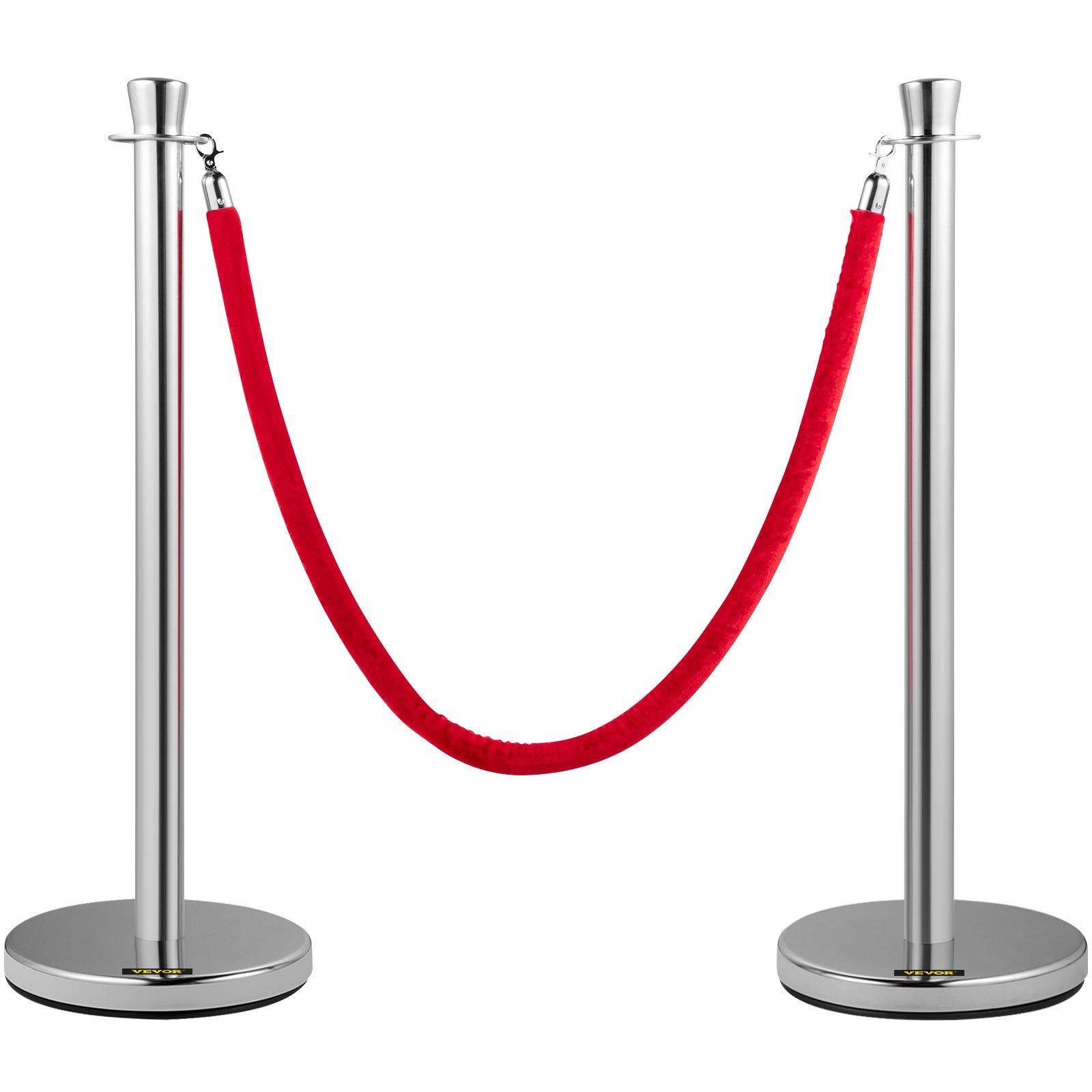 Poteau de Guidage Lot de VEVOR 2 avec Corde en Velours Rouge 1,5m 90cm ...