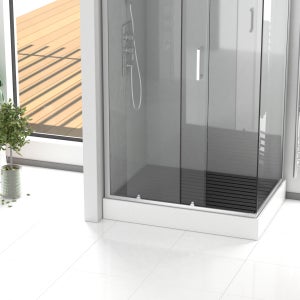 Asinox TEK4H4060 Caillebotis De Douche Bois Marron 60 X 40 X 2 Cm - Tapis De Bain Teck