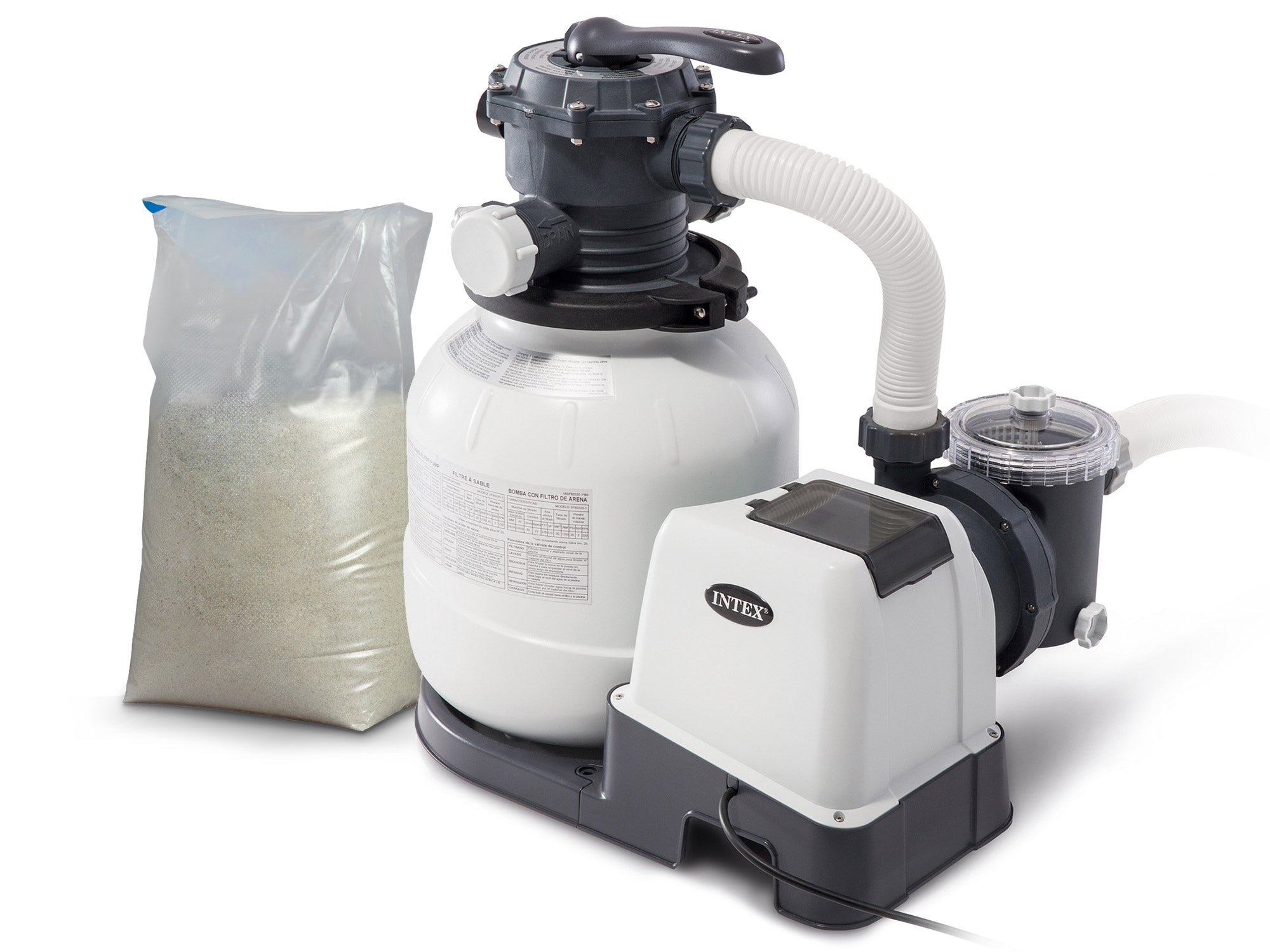 Pompa filtrująca piaskowa do basenu 7900 l/h Intex 26646 + piasek 25 kg