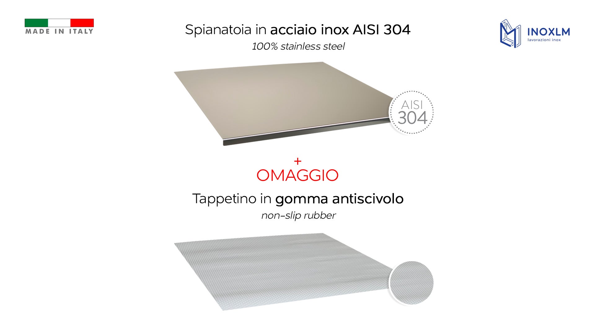 INOXLM Tagliere Spianatoia 60X50 piega 2 cm per impastare Piano da Lavoro in Acciaio Inox per Cucina per Bar per Ristorante per impastare - 6
