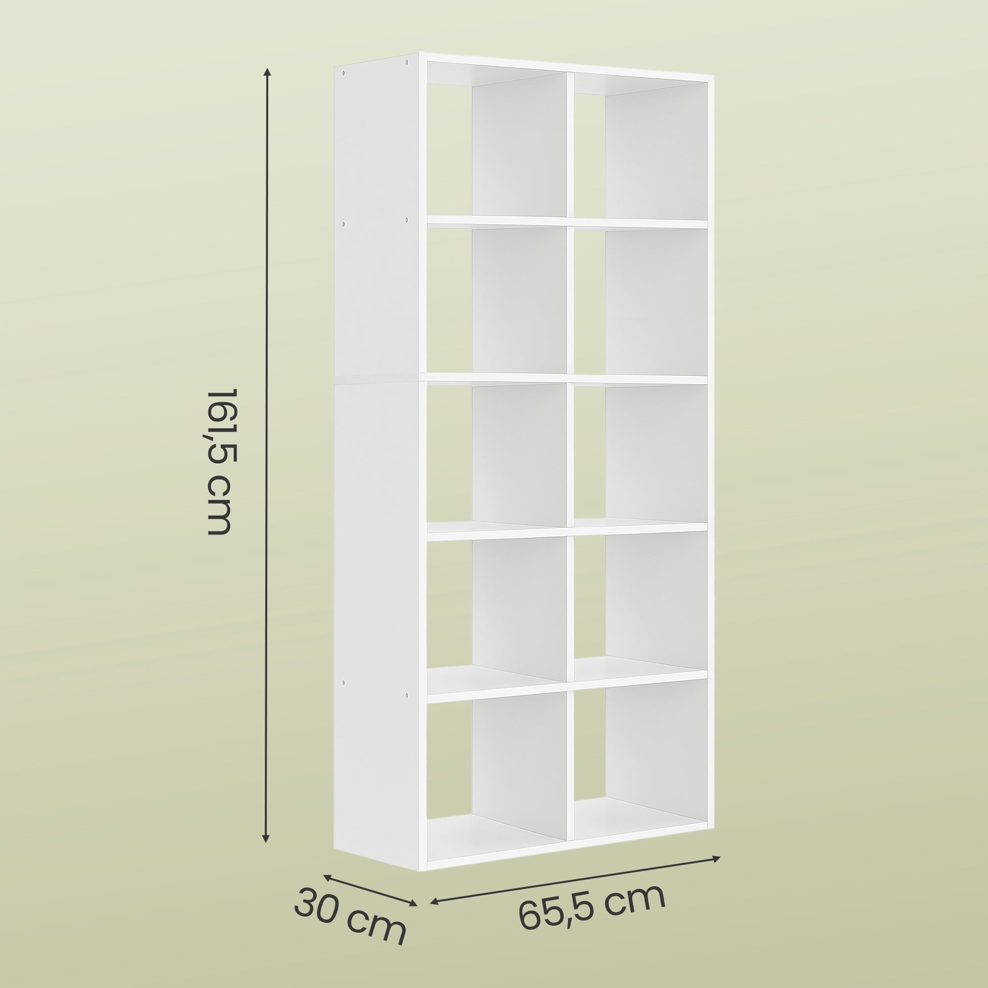 Étagère à 10 Cubes, Bibliothèque Polyvalente pour Salon, Bureau, Chambre, Blanc - 5