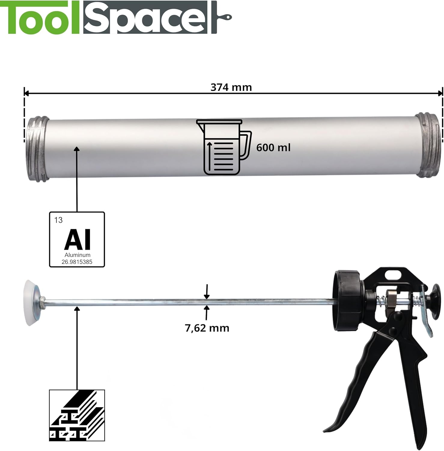 Pistolet à Cartouche Presse à Mastic Extrudeuse Silicone Applicateur Usage Intensif pour Colles Mastics Joints Mortiers Résines Antirouille Ergonomiqu - 3