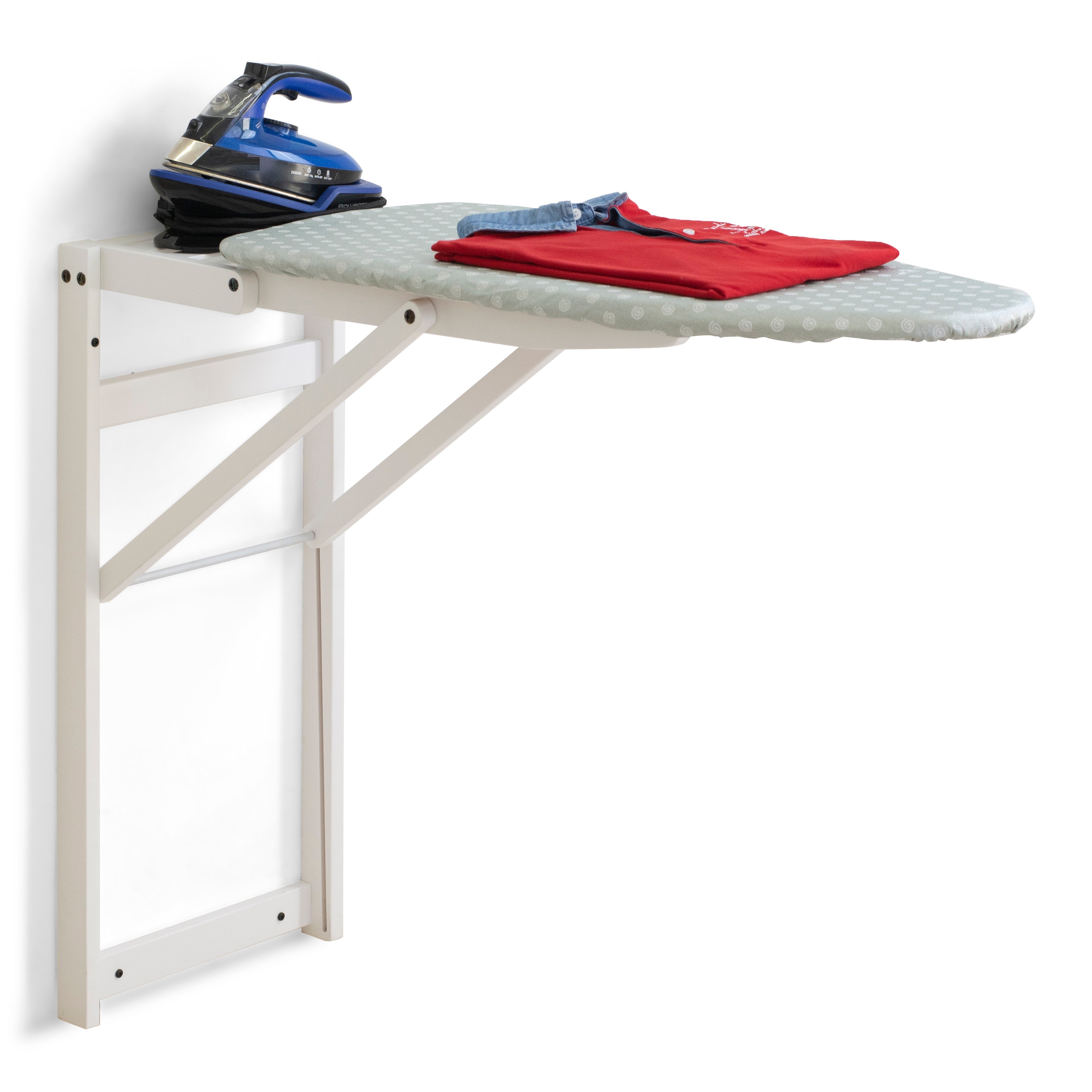 ARIT - Planche à repasser STIROJOLLY, Planche à repasser murale, facile à fixer avec les chevilles incluses - couleur blanche - 3