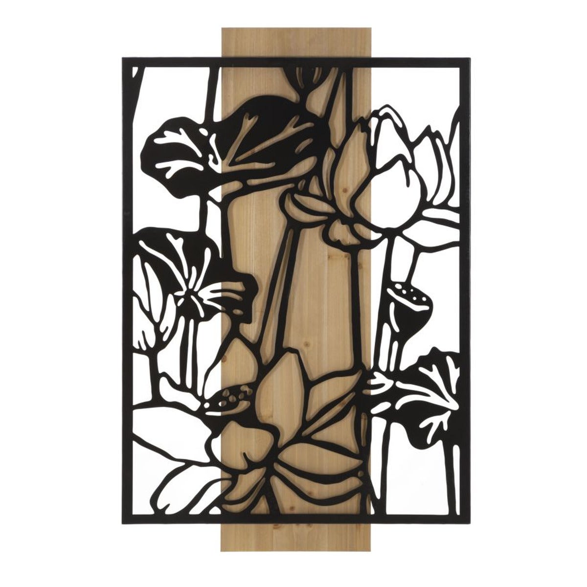 Dekoracja z Metalu i Drewna Kwiaty 55, Metal, Brązowy, Seven Design