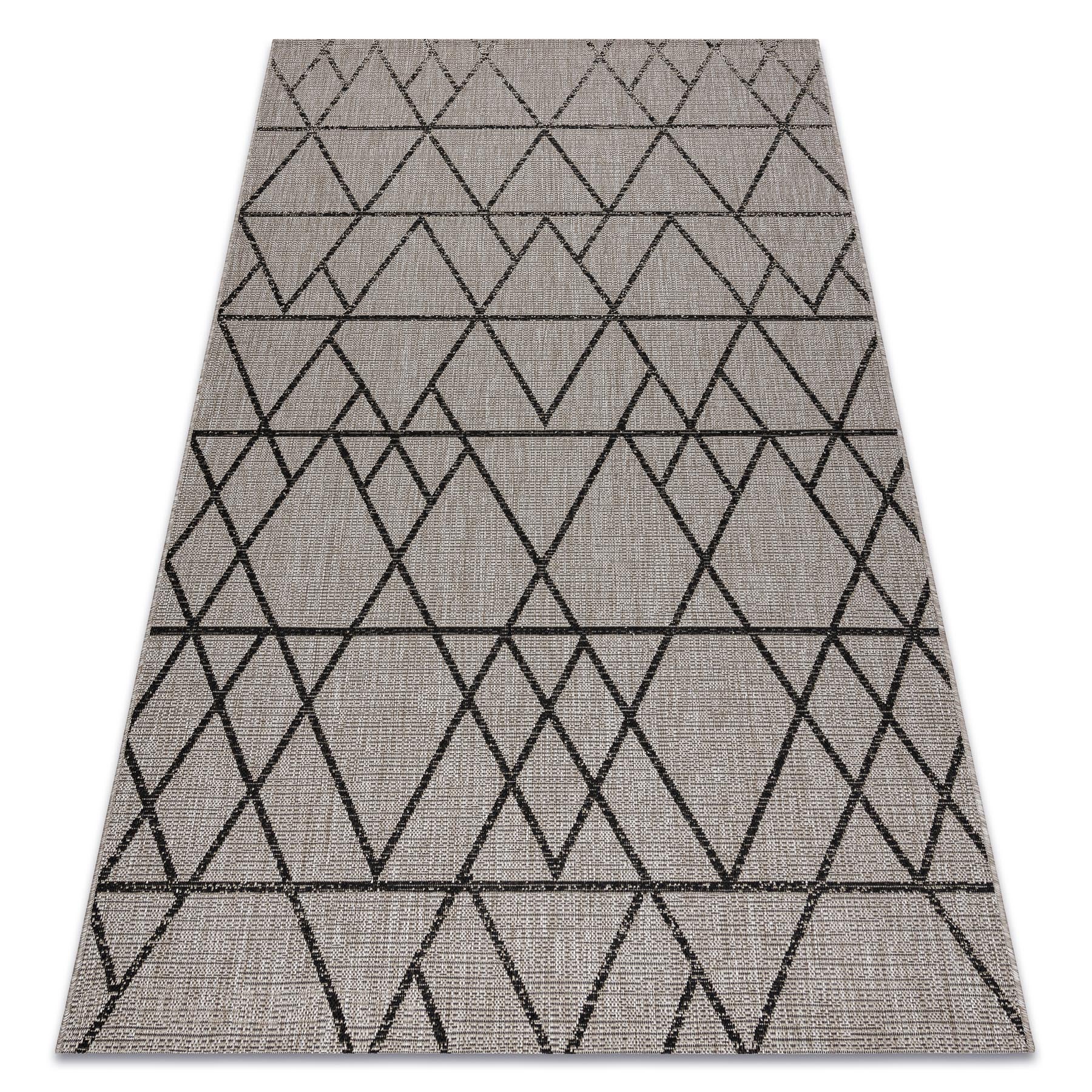 DYWAN SZNURKOWY SIZAL FLOORLUX 20508 silver / black TRÓJKĄTY 140x200 cm