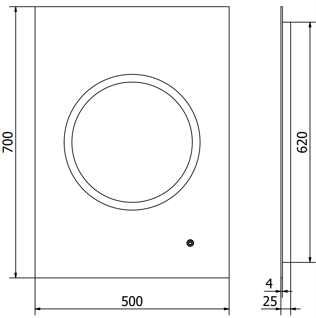 Mexen Koga lustro łazienkowe podświetlane 50 x 70 cm, LED 6000K, antypara - 9821-050-070-611-00 - 6