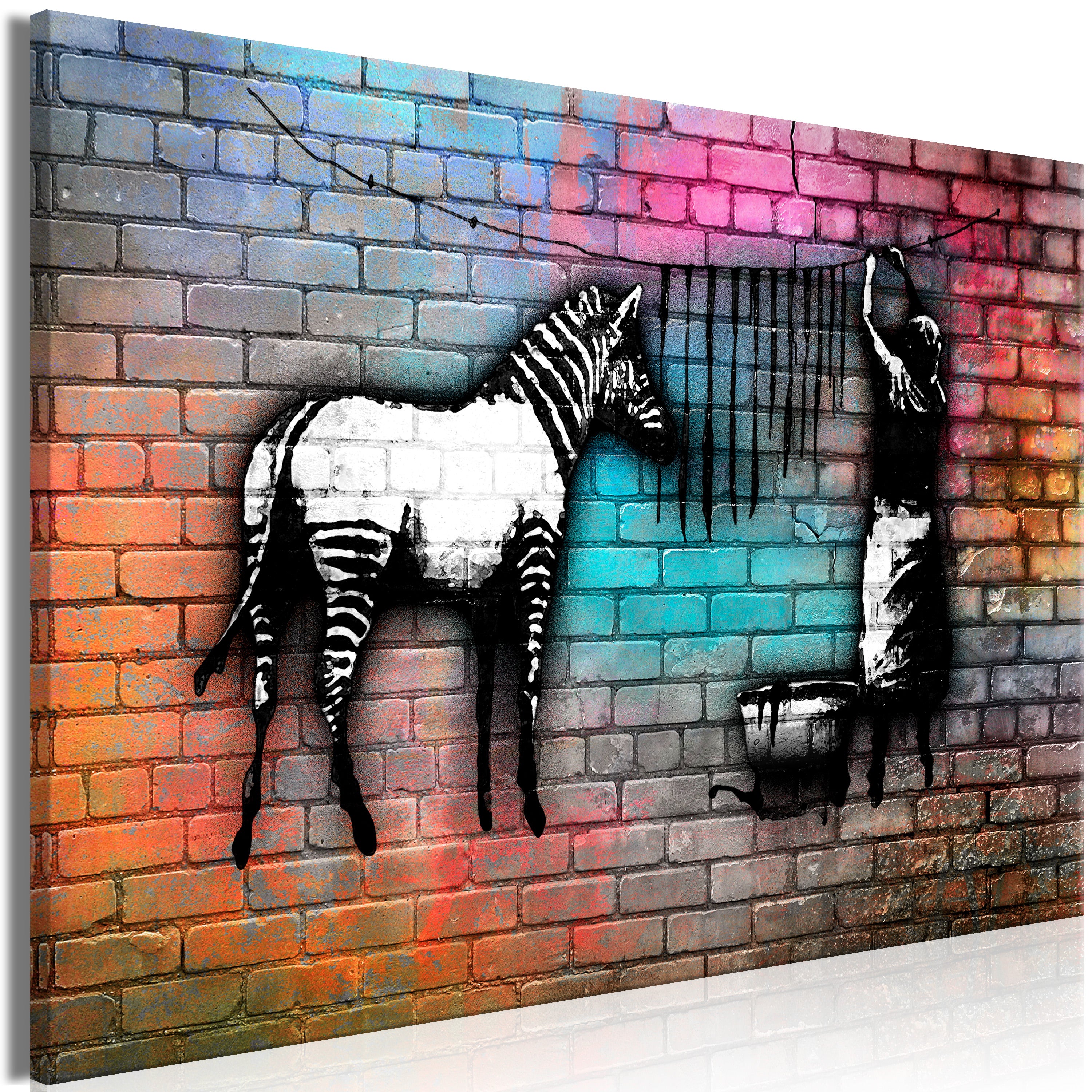 Tableau - Washing Zebra - Colourful Brick (1 Part) Wide [60x40] | Leroy ...