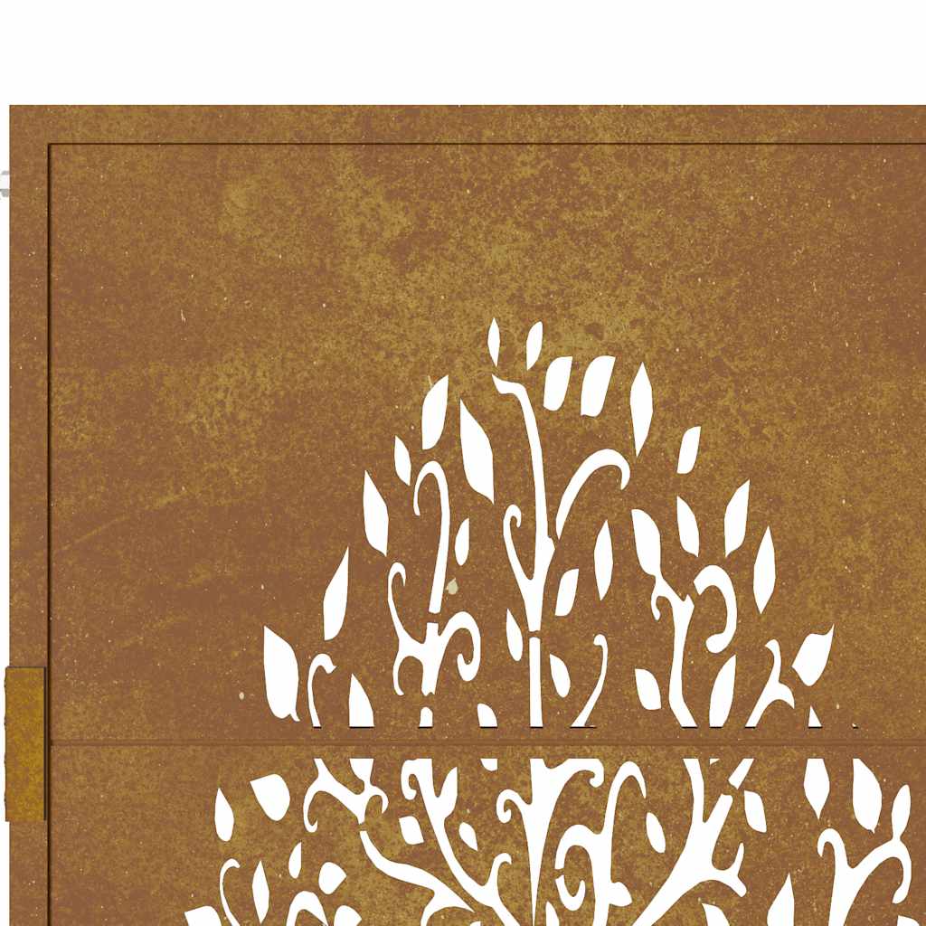 Portail de jardin 105x180 cm acier corten conception de l arbre - 8