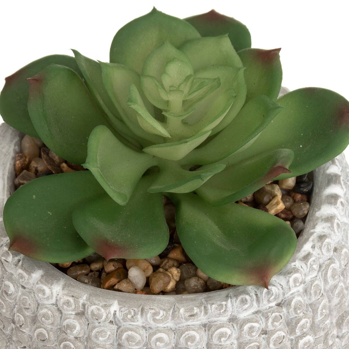 Plante Artificielle Bouddha Pot Ciment H13,5cm Blanc - Atmosphera Créateur d'intérieur - 5