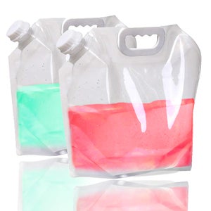 LUCYLANKER 2PCS Pliables et Portables pour Eau Potable,Bidon d'eau Poche d' eau Portable,Récipient d'eau Pliable, Convient pour la randonnée, Le Camping, Le Pique-Nique, Le Barbecue (2 ArméeVert