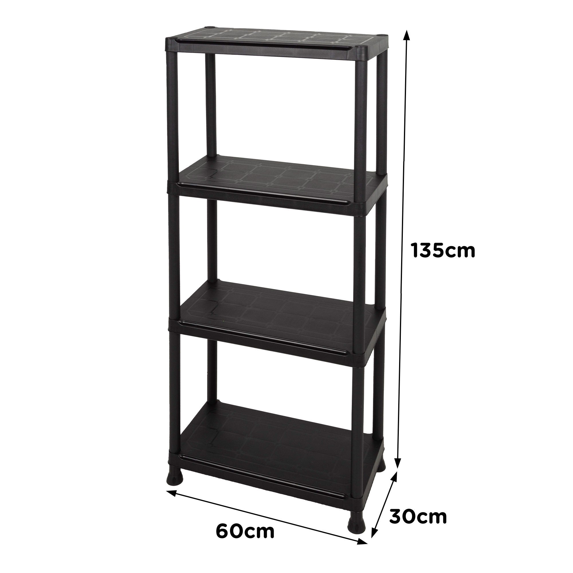 Curver Pack 2 prateleiras de plástico resistente 4 prateleiras 60x30x135 cm - 4