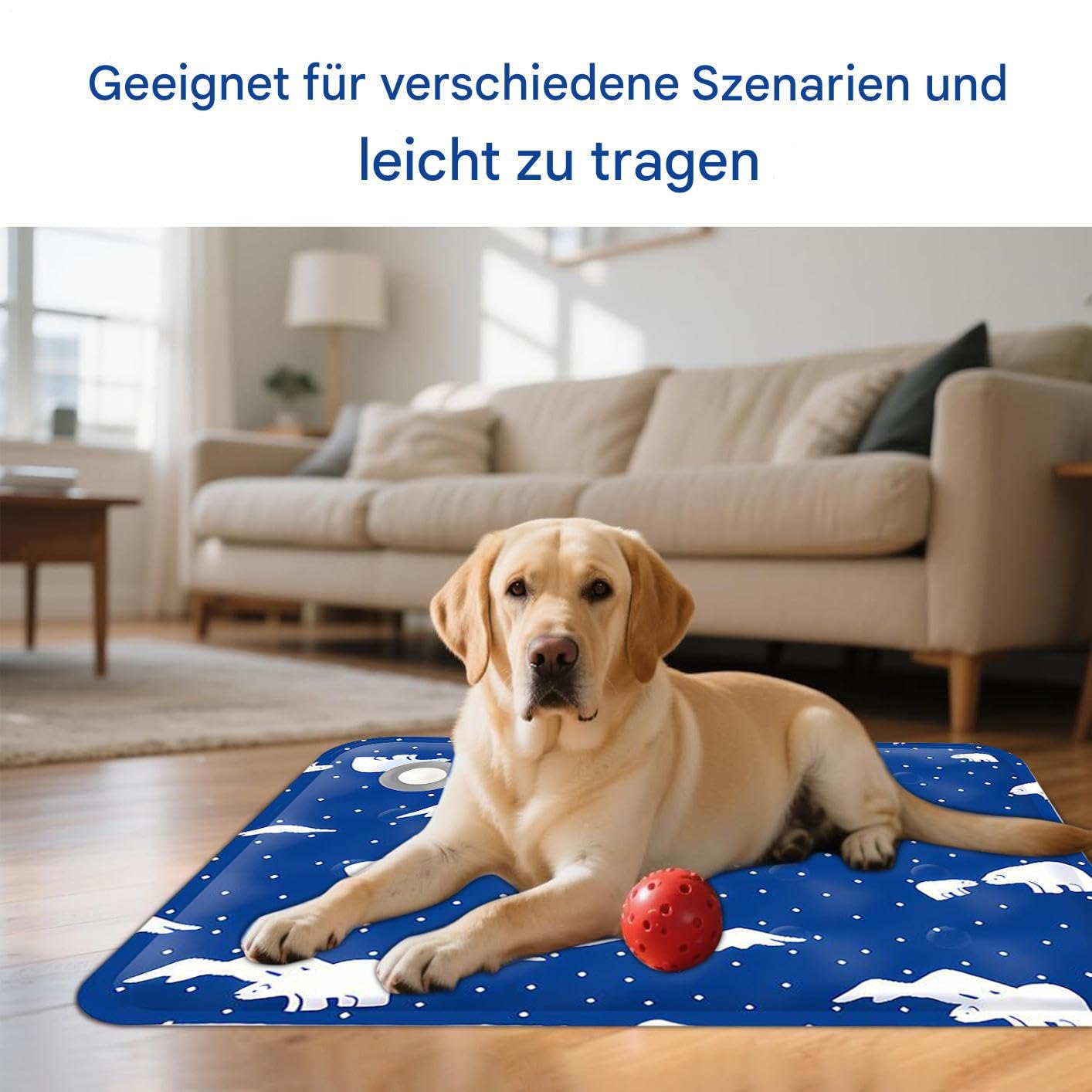 Tapis rafraîchissant pour chien et chat 50 x 60 cm - Gel auto-rafraîchissant, doux, sûr et imperméable - Convient aux animaux de moins de 20 chats - 4
