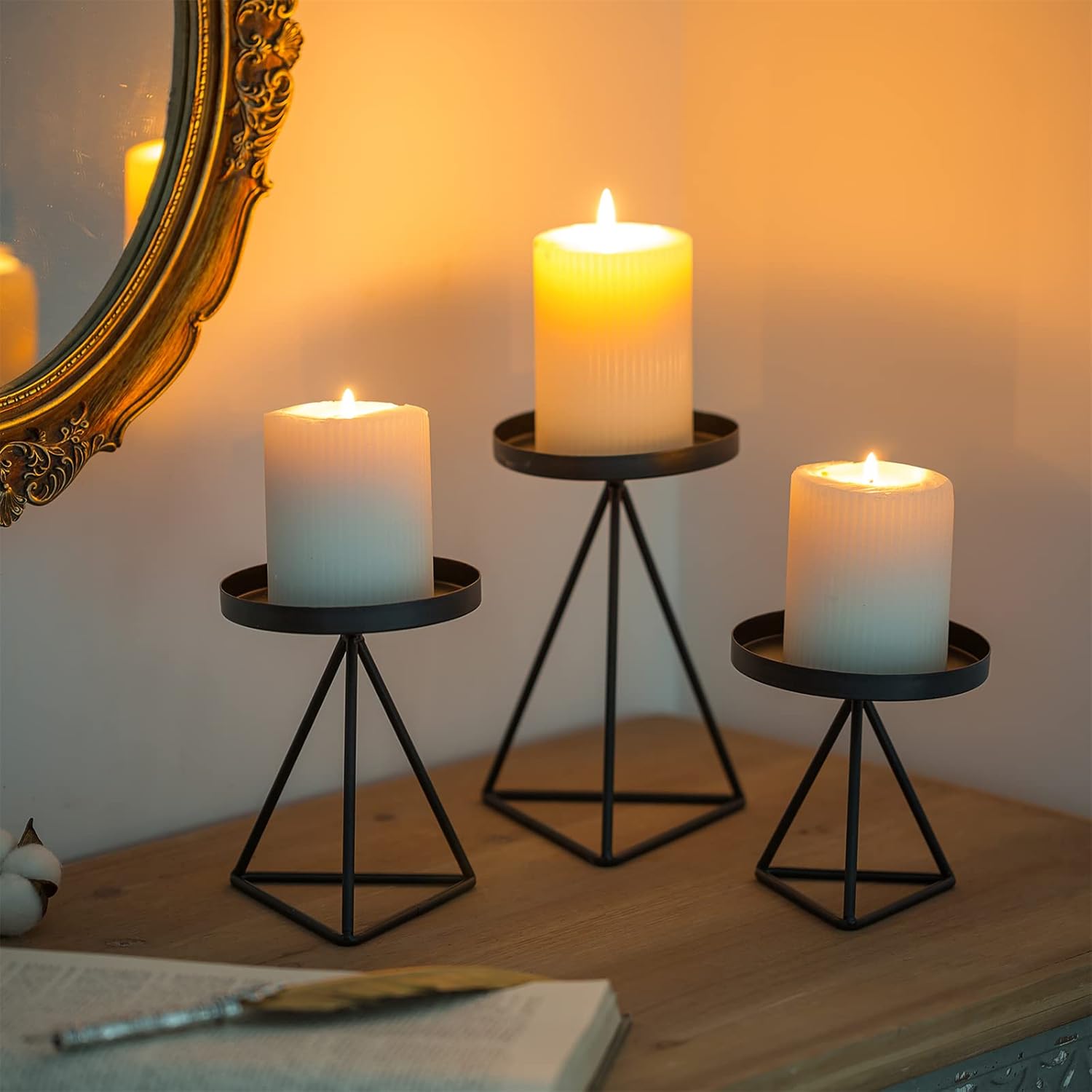Candelabri Moderni Set Di 6 Portacandele Dorati Per Candele Coniche - Altezze Diverse, Base Antiscivolo, Per Matrimoni, Natale, Decorazione Casa Portacandele Per Matrimonio Feste