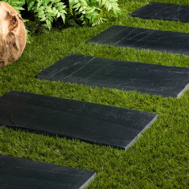 Pas japonais Rectangle Ardoise Noire 50x25x2-3 cm (à l'unité) - RO'MA NATURE