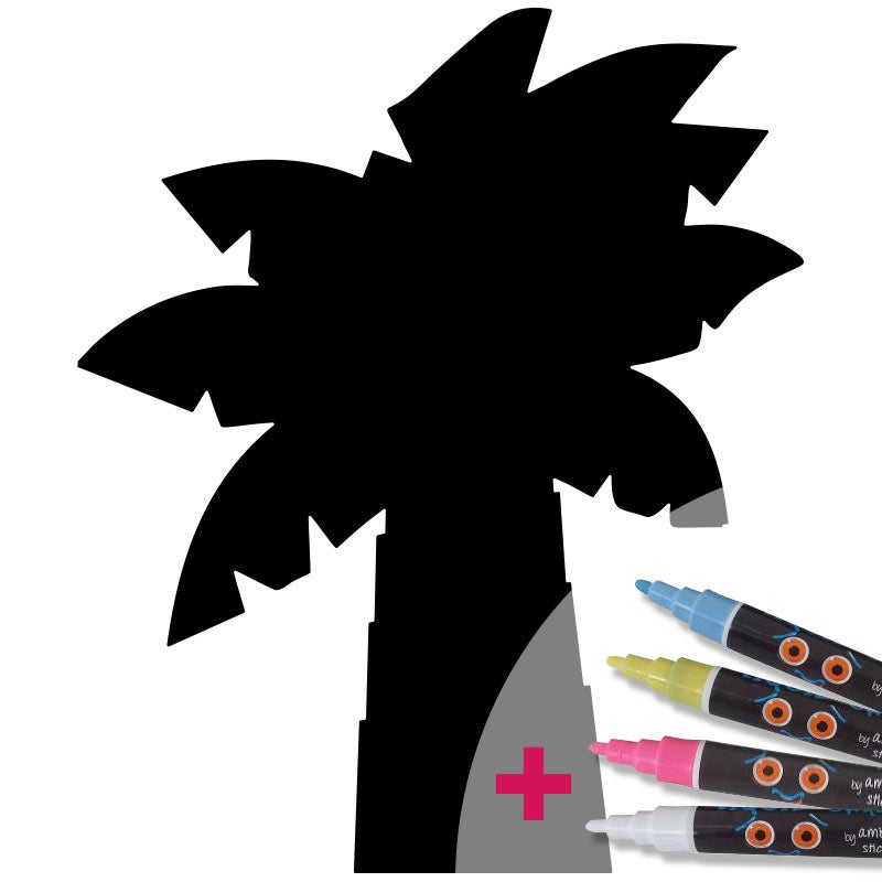 Adesivo lavagna palma + 4 gessi liquidi - Sticker adesivo - adesivi murali - 115x95cm - 4