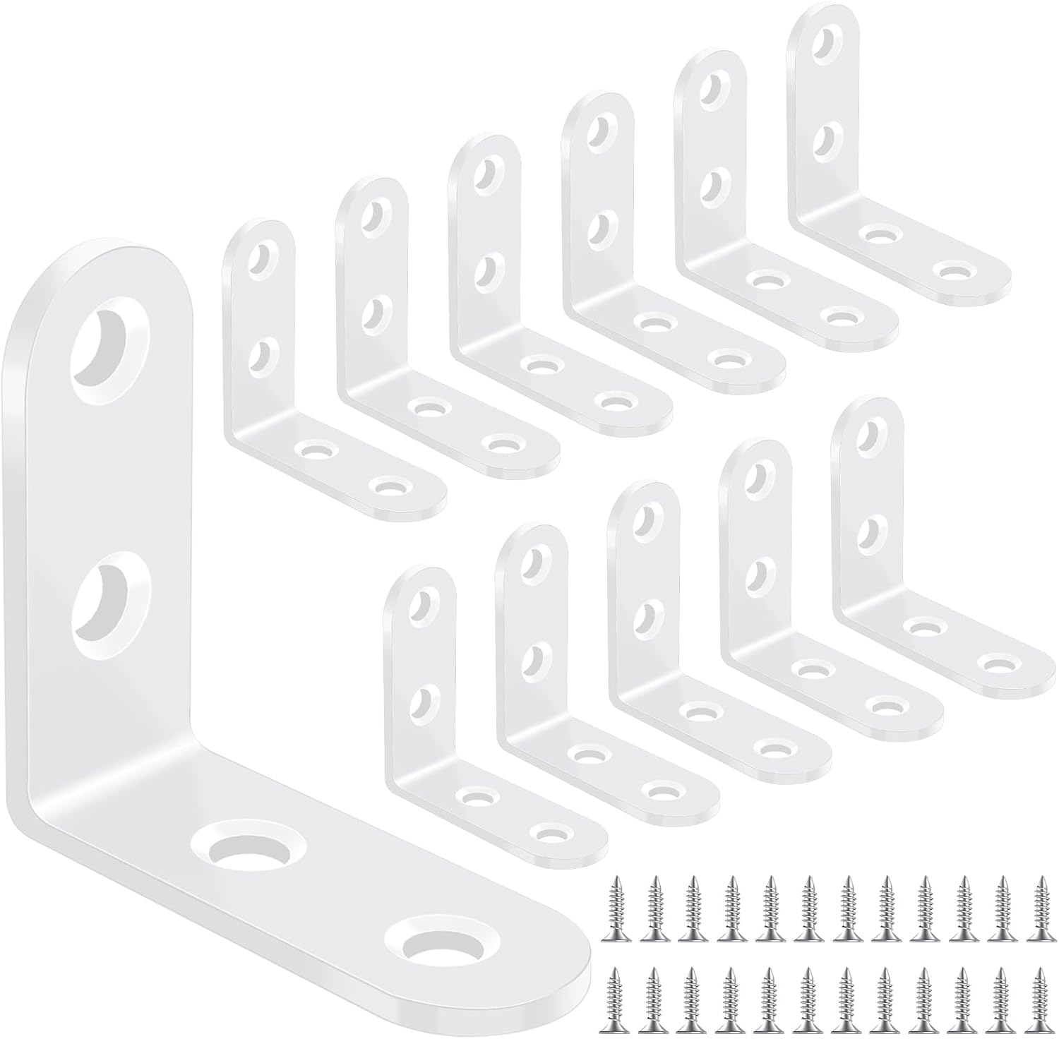 Soporte De Esquina En Forma De L - Soporte De ángulo Recto Con Tornillos Para Fijacion De Muebles Y Estanterias Negro 60 X 120 X 40mm 4 Piezas 97411236