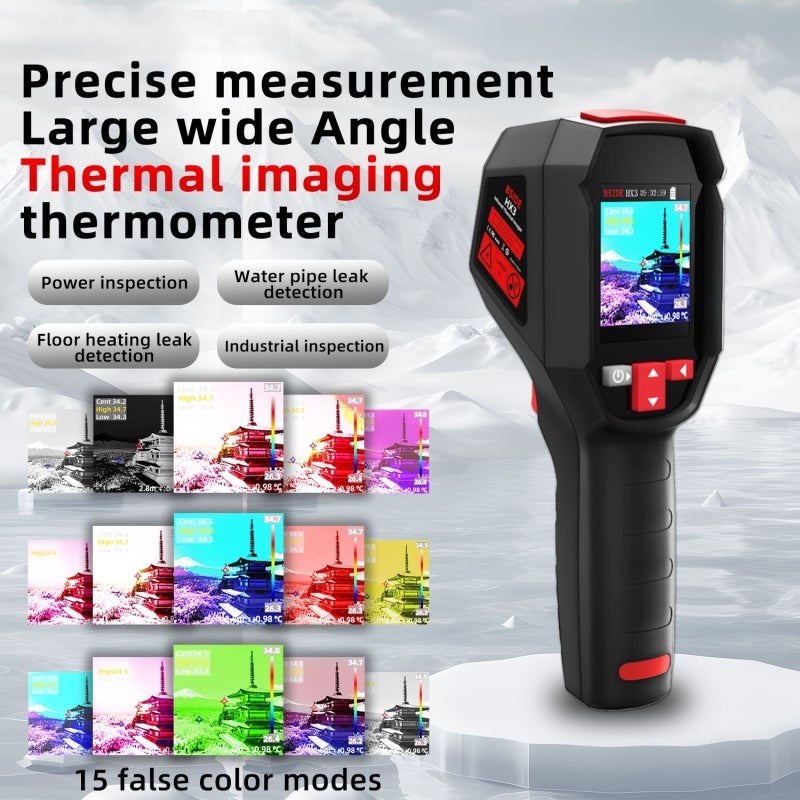 Caméra thermique portable haute résolution 240 x 240, 15 palettes de couleurs, taux de rafraîchissement 25Hz, plage de température -20~550℃ -4~1022°F - 3