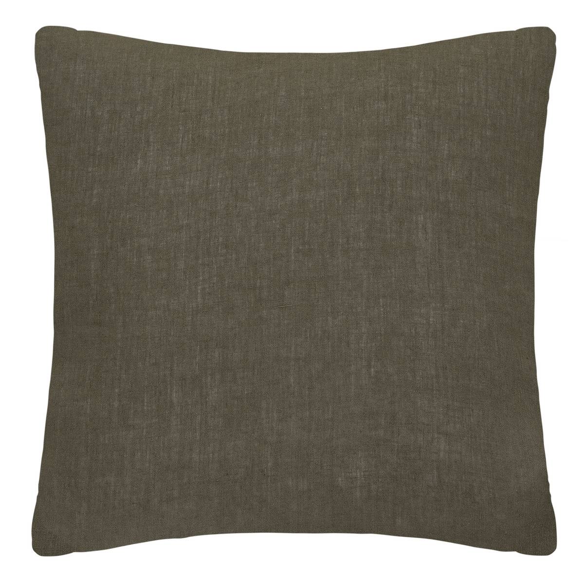Funda de almohada linah verde caqui - lino lavado 65x65 cm - atmosphera créateur d'intérieur