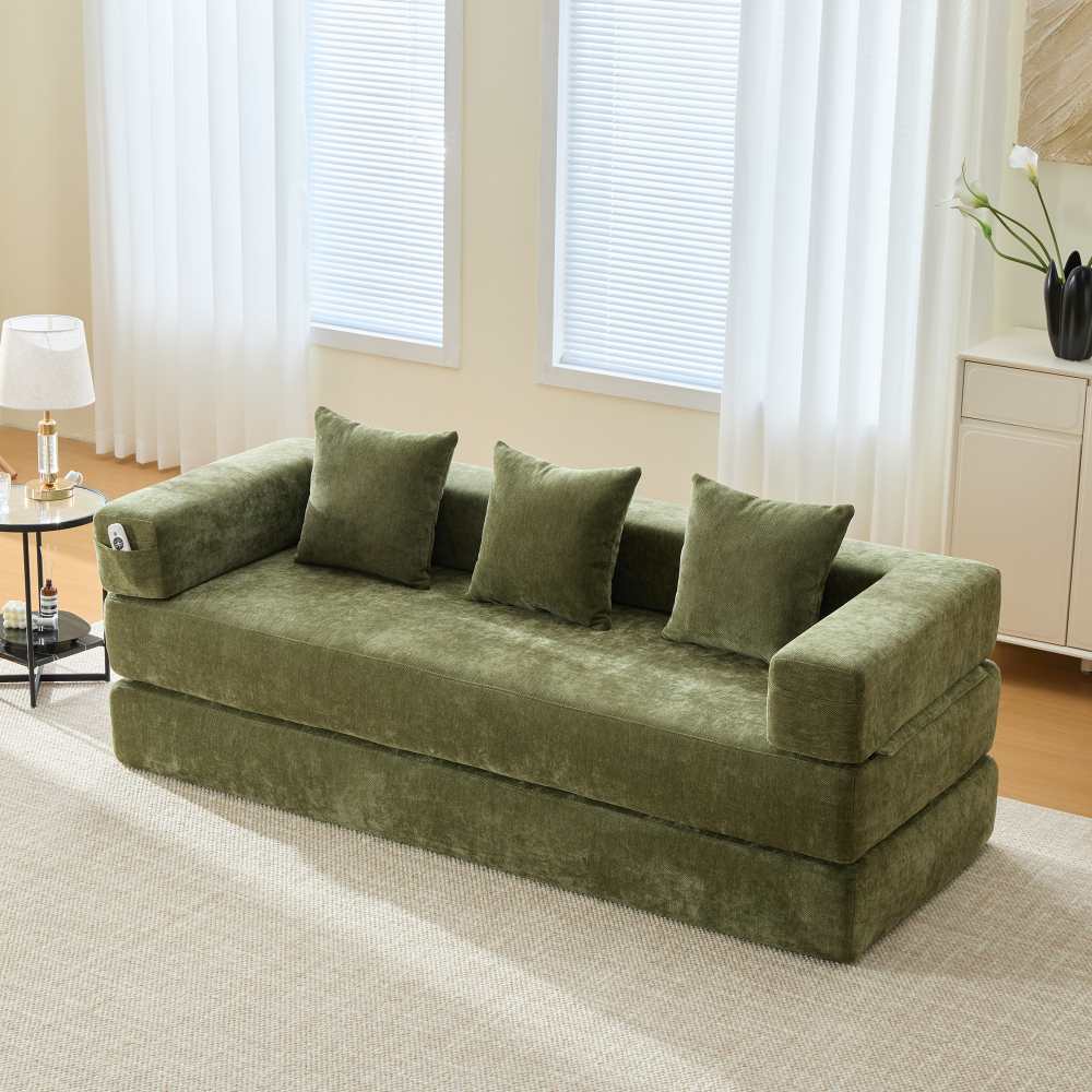Modułowa sofa szenilowa – superweich, na ramiączkach, ze Stauraum, rutschfest i flexibel Combinierbar