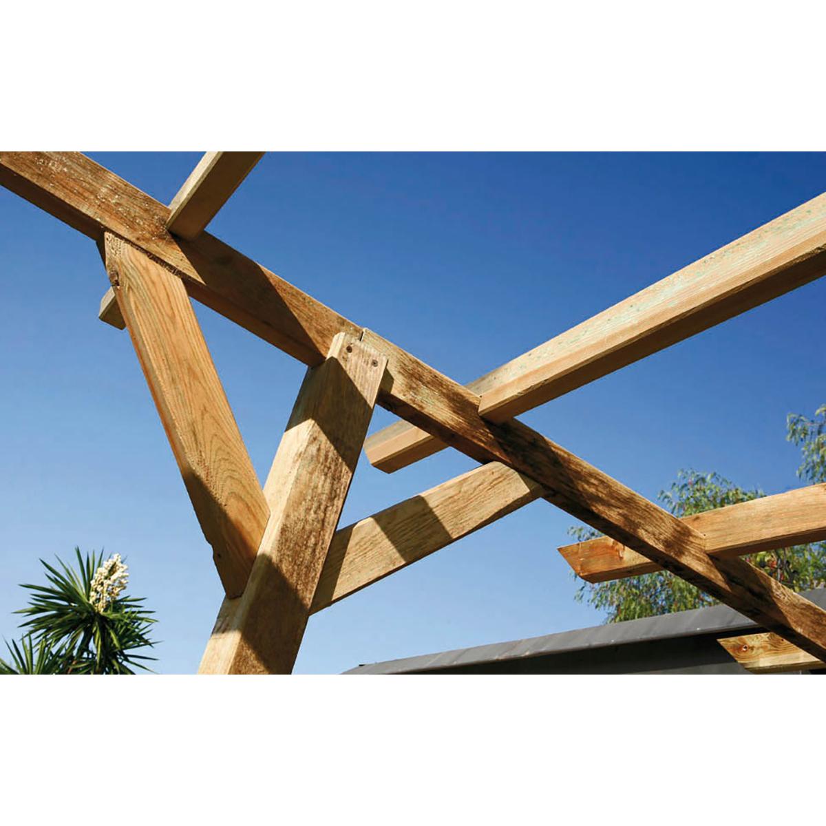 KIT DE PÉRGOLA DE MADEIRA 4X3,6X2,4 M + POSTES 12X12 NORTENE - 5