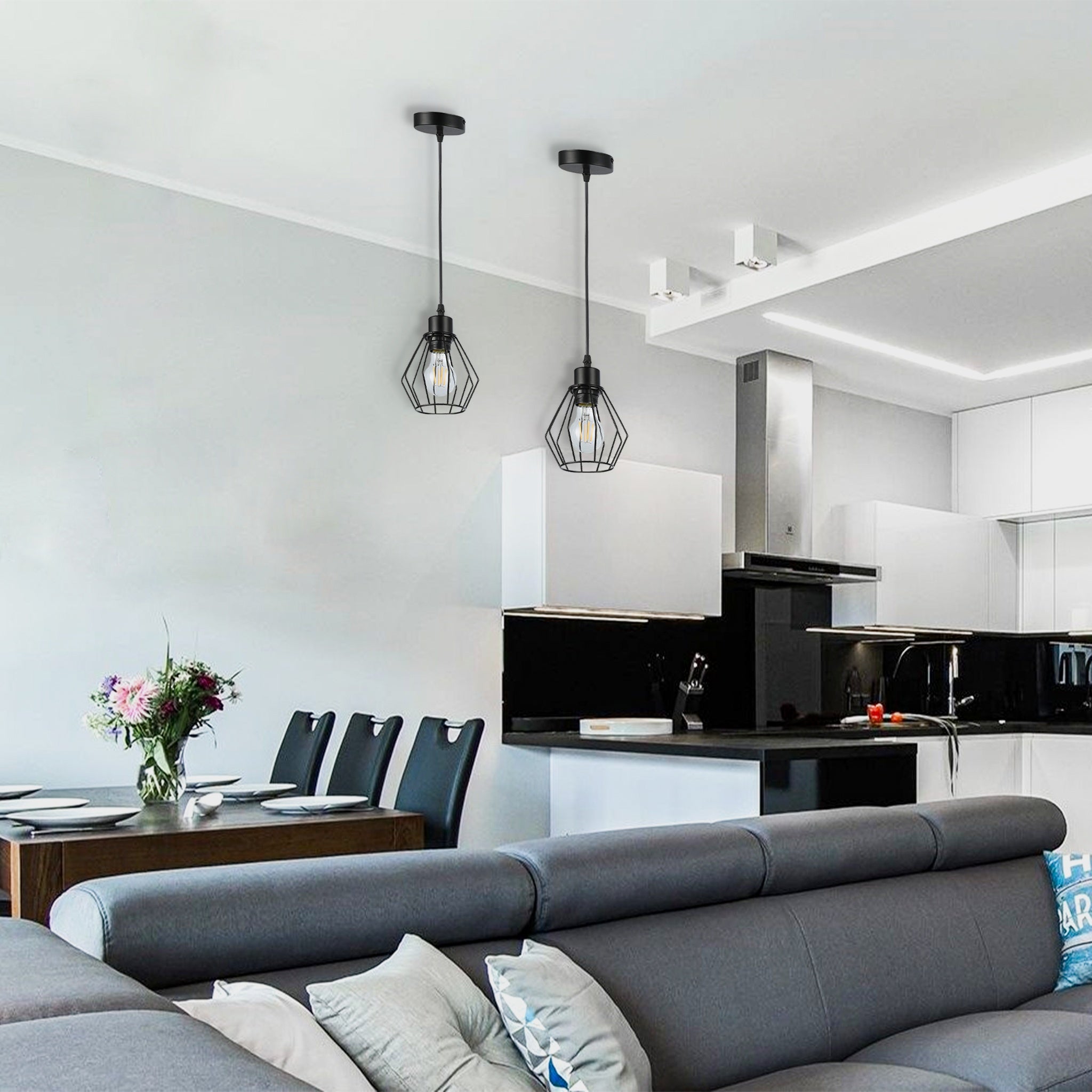 Lampa wisząca Otto E27 105 cm IP20 oprawa sufitowa czarna MasterLED - 6