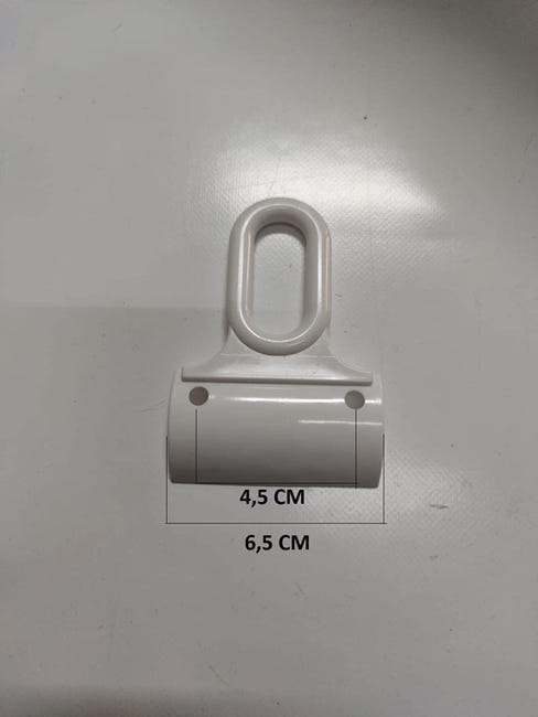 Occhiello Per Tenda - 1 Coppia (2 Pezzi), Gancio In Nylon Per Tende A Caduta, Colore Bianco - Foto 7