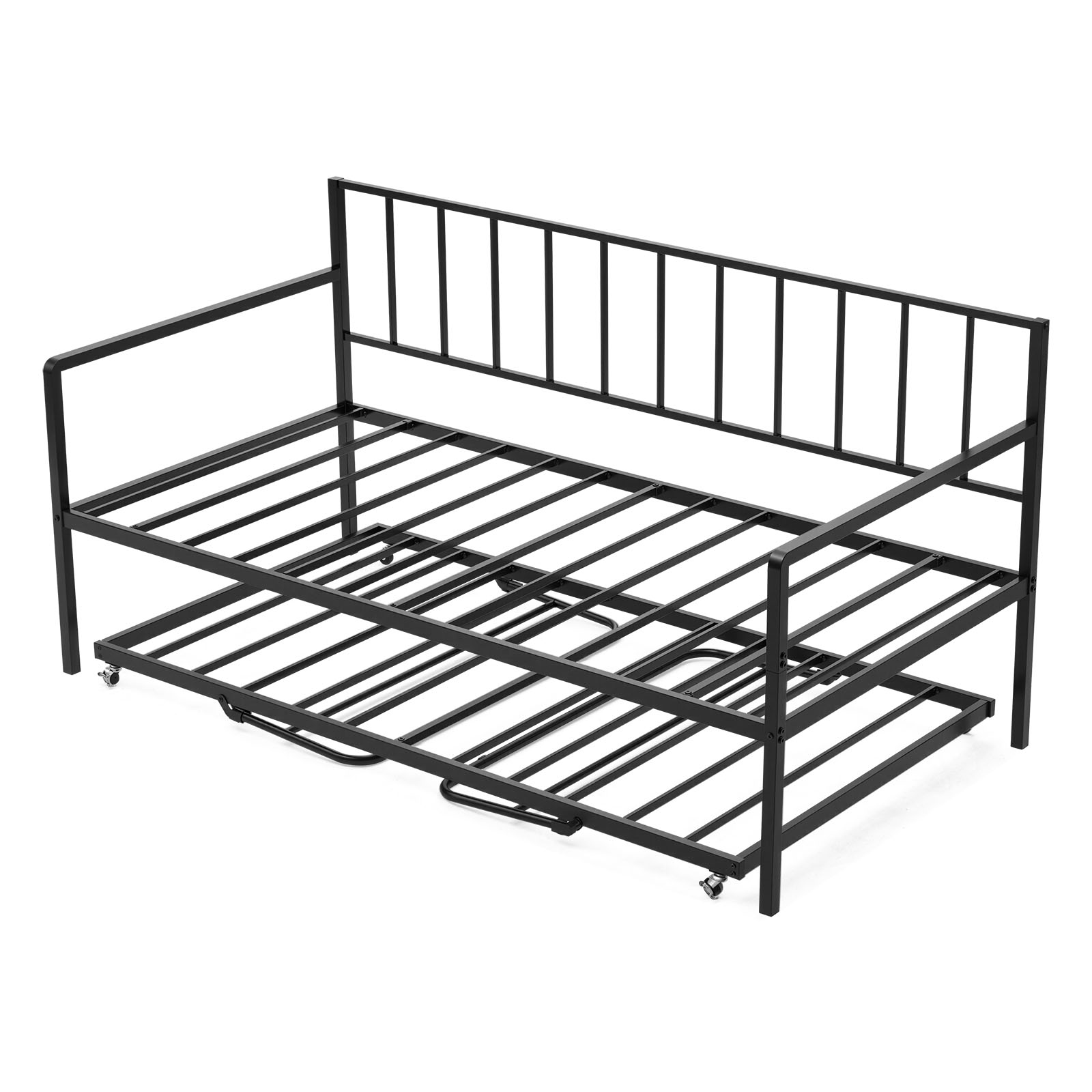 VEVOR Daybed Frame, metalowa rama łóżka dziennego w rozmiarze podwójnym ze stacją ładowania LED