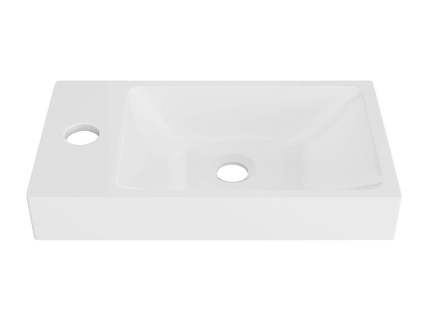 Umywalka biała z żywicy SMC - 40 x 22 cm - SARPOSA