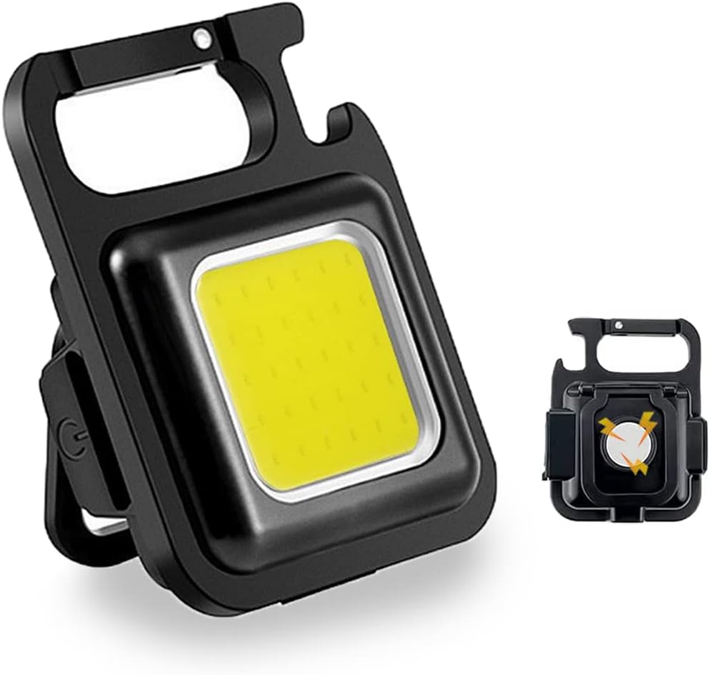 Mini Lampki Robocze LED do Inspekcji, Akumulatorowe, 800 Lumenów, Magnetyczne, Przenośne, Małe Lampki do Kluczy, Wodoodporne do Oświetlenia