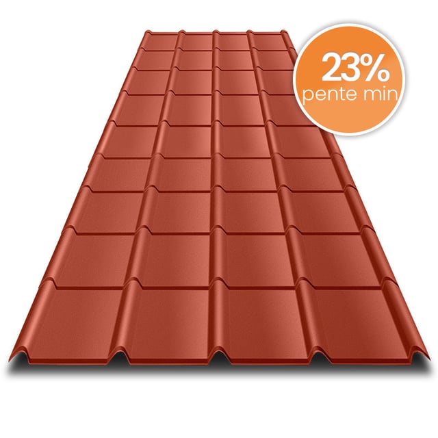 Tôle imitation tuile emboîtable - BACACIER Tuile R Area® | 2102 x 912 mm - 1.80 m² Brun mat