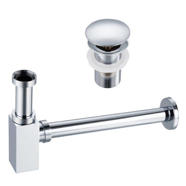 Bonde De Lavabo Clic-clac En Laiton Blanc Balneo - Résistante, Pour Salle De Bain Avec Ou Sans Trop-plein