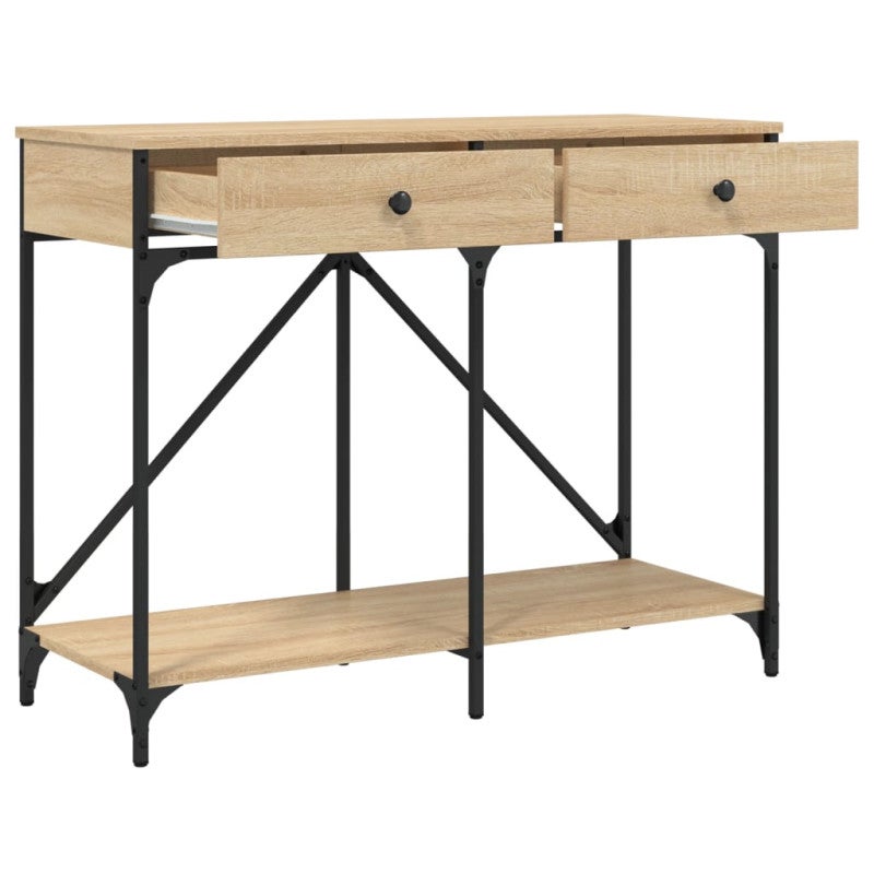 Table console chêne sonoma 100x39x78,5 cm bois d ingénierie - 5