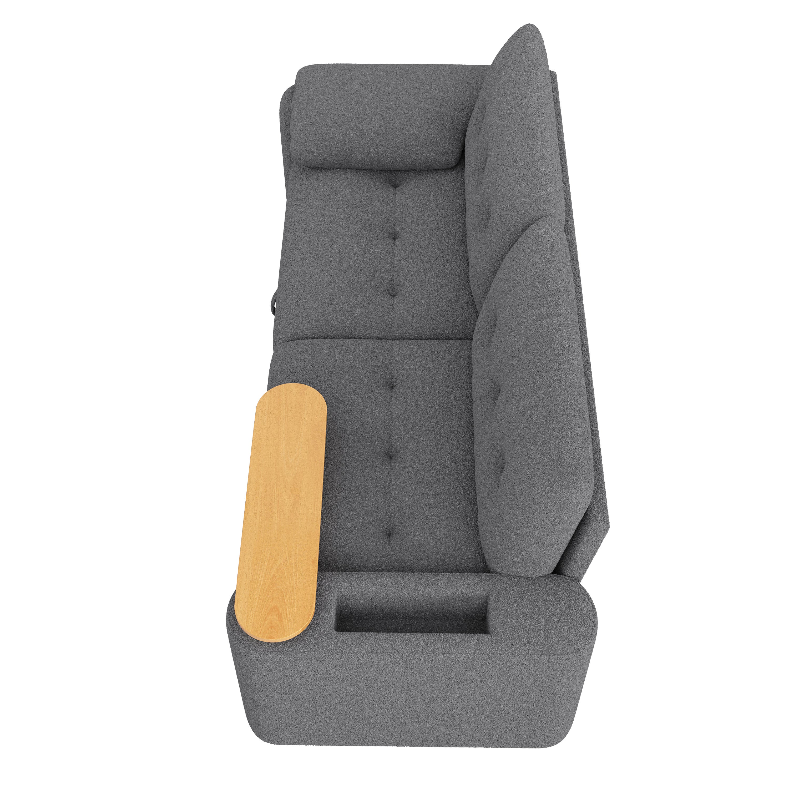 Canapé Modulaire 3 Places avec Rangement Intégré, Canapé d'Appoint avec Table Amovible - 207.5 x 80 x 87 cm - Gris - 8
