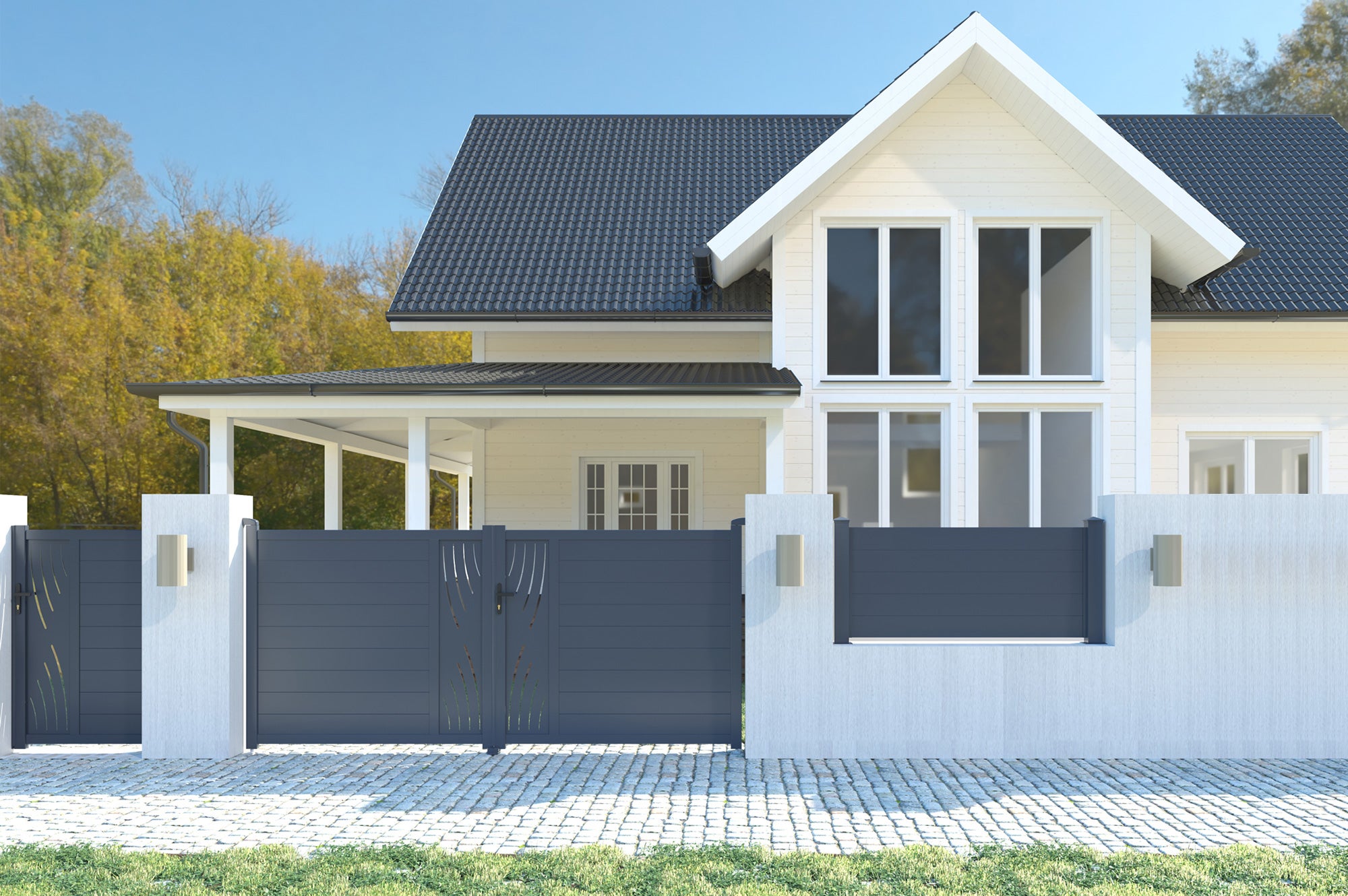 Pacchetto cancello pedonale in alluminio VELETA 100P180 + 2 pali 190cm - 7