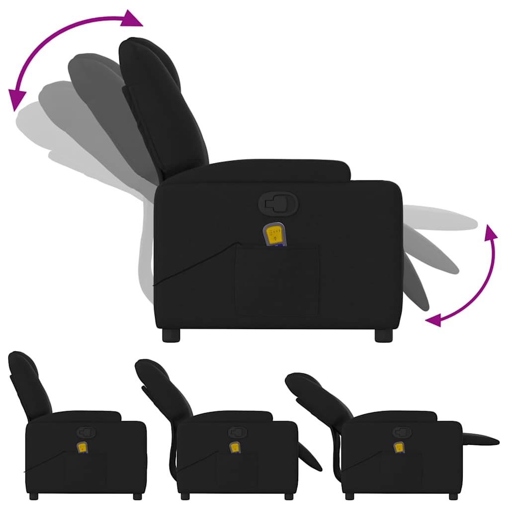 Fauteuil de Salon，Chaise，Fauteuil inclinable de massage en tissu noir - 5