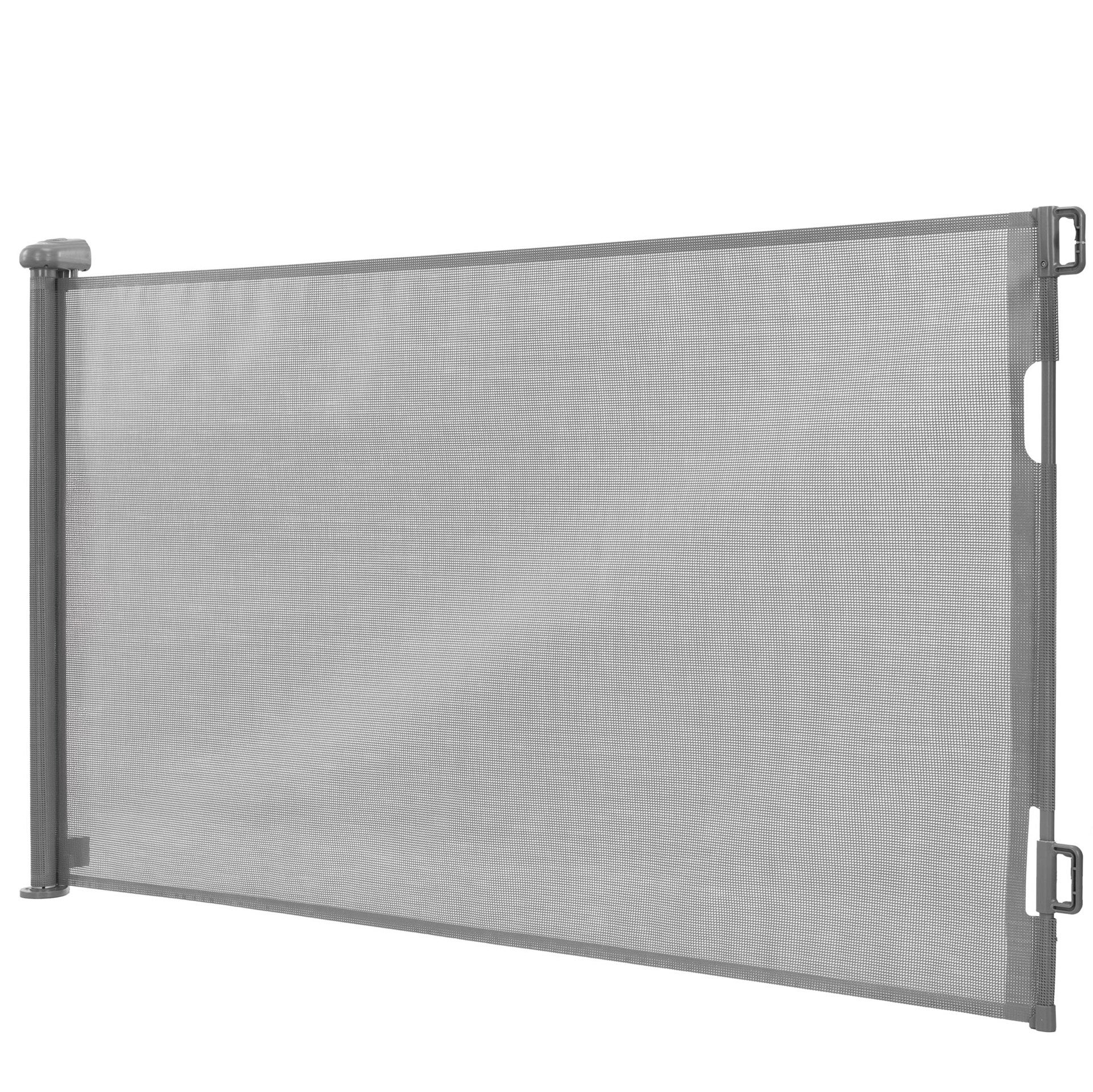 Barierka zabezpieczająca na schody 80 cm roleta do drzwi zwijana ochronna szara