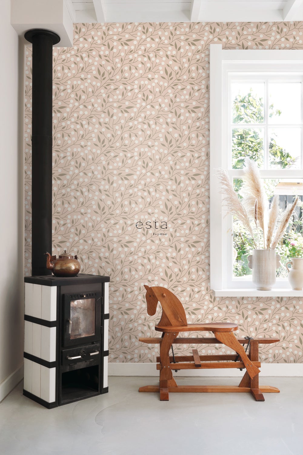 Tapeta kwiatowy wzór różowym - 50 x 900 cm - ESTAHOME - 4