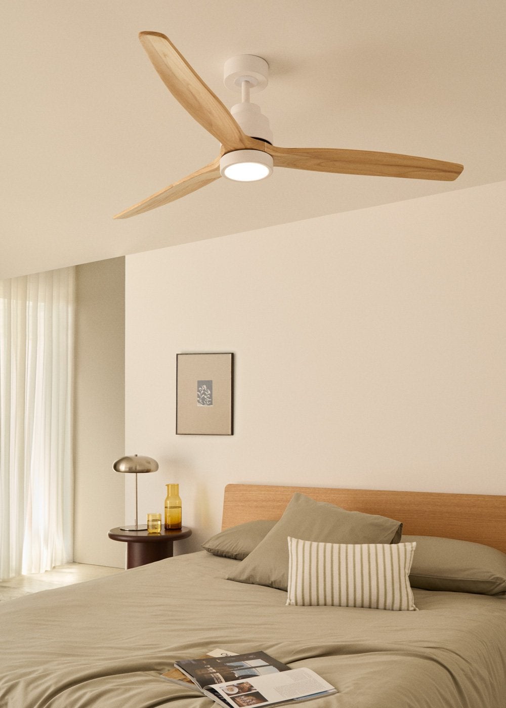 CREATE - WIND STYLANCE L - Ventilateur de plafond 40W silencieux 100% bois Ø 152 cm avec eclaraige sans wifi - 2
