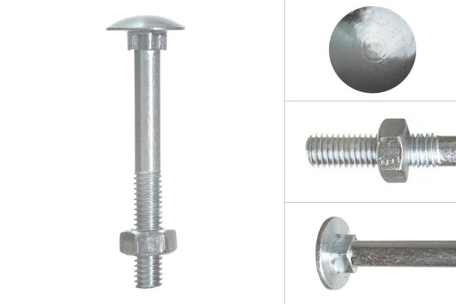 5 Bulloni A Testa Tonda Con Collo Quadro M8x25mm In Acciaio Inox A2 - Per Legno E Terrazze