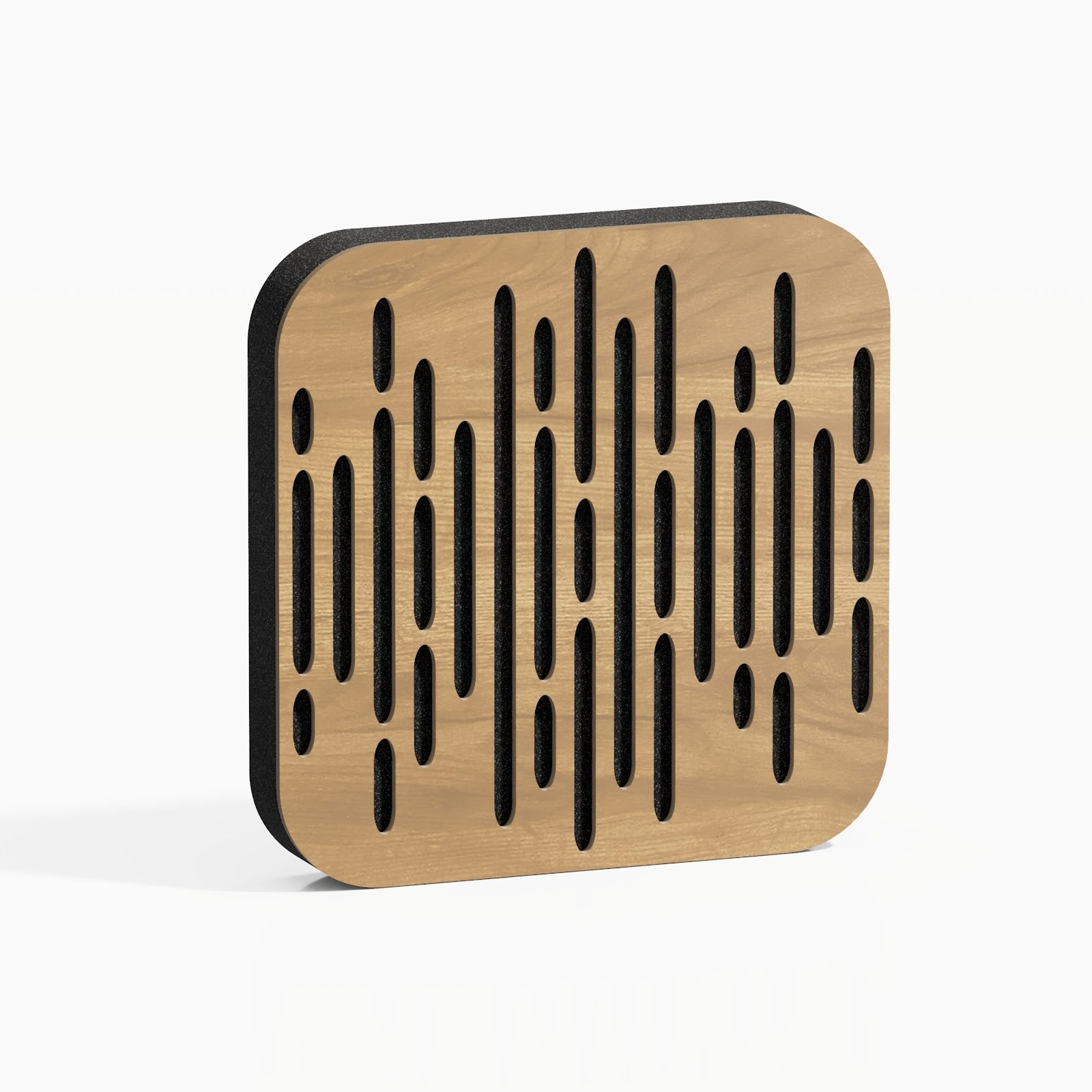 Lot de 8 Mini-Panneaux acoustiques insonorisants WAVE-D 23x23x3 cm - 0,42 m² surf.totale -MDF perforé laminé et mousse acoustique -Chêne - 2