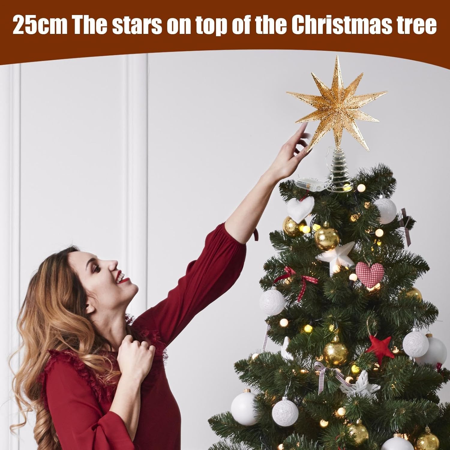 Couronnez votre sapin avec élégance - Paillettes scintillantes, poids équilibré 200g - Ambiance magique - 2