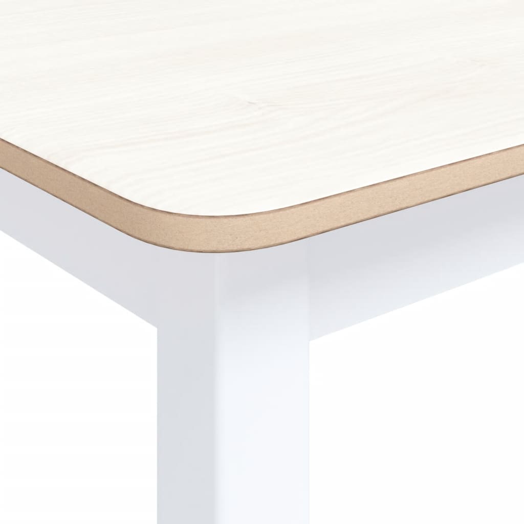 Maison Exclusive - Table à manger Blanc et marron 114x71x75 cm Bois d'hévéa massif - 5