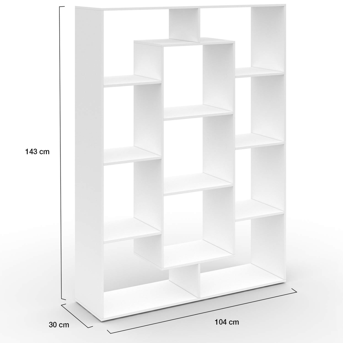 Etagère bibliothèque COLETTE avec 11 compartiments blanc 143 cm - 4